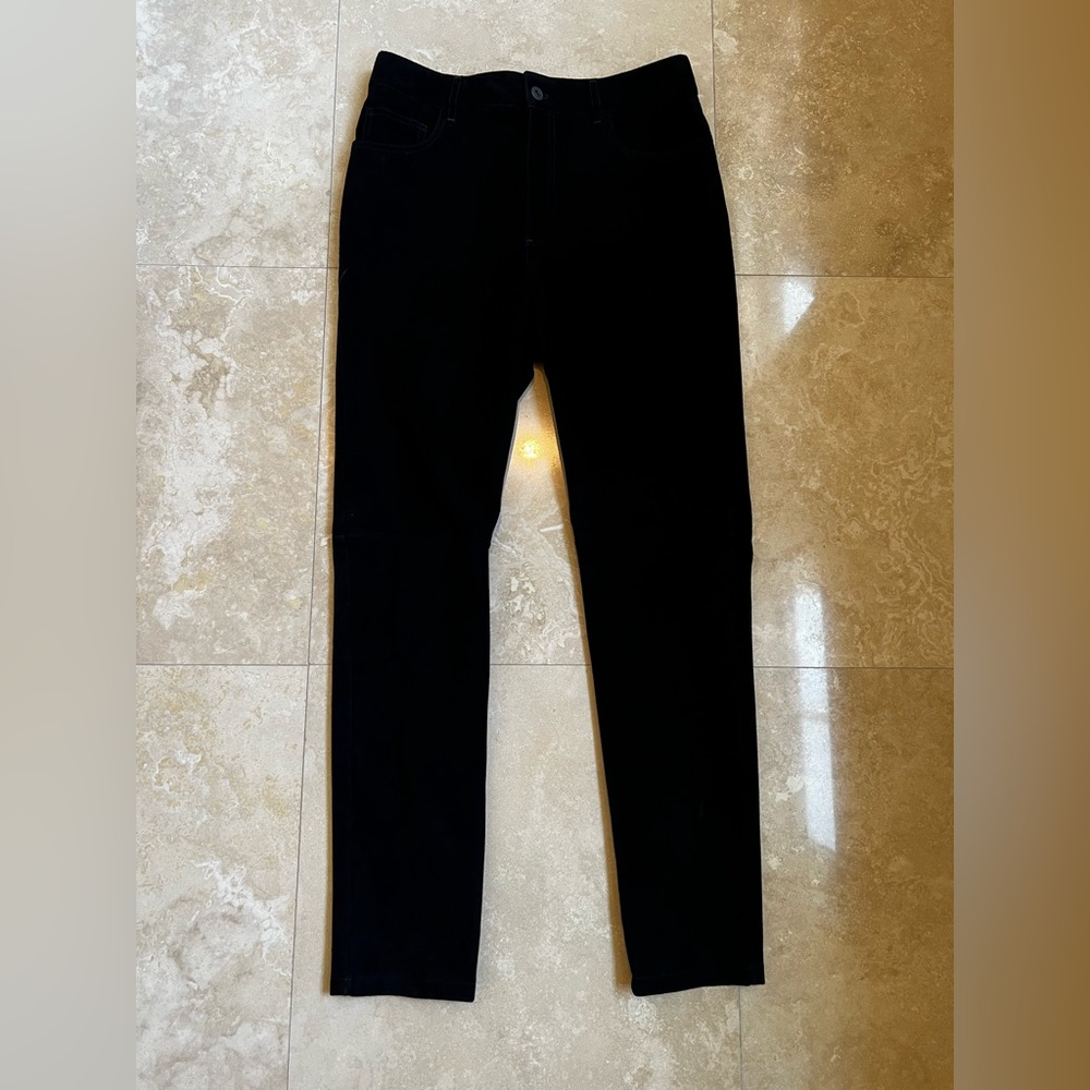 Proenza Schouler high rise genuine black suede lamb skin leather pants in Size 8